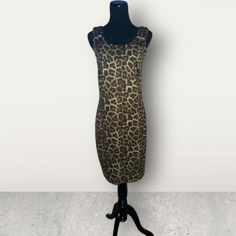 COPY - - MICHAEL Michael Kors Savannah Leopard Sleeveless Buckle Strap Dress Wo…